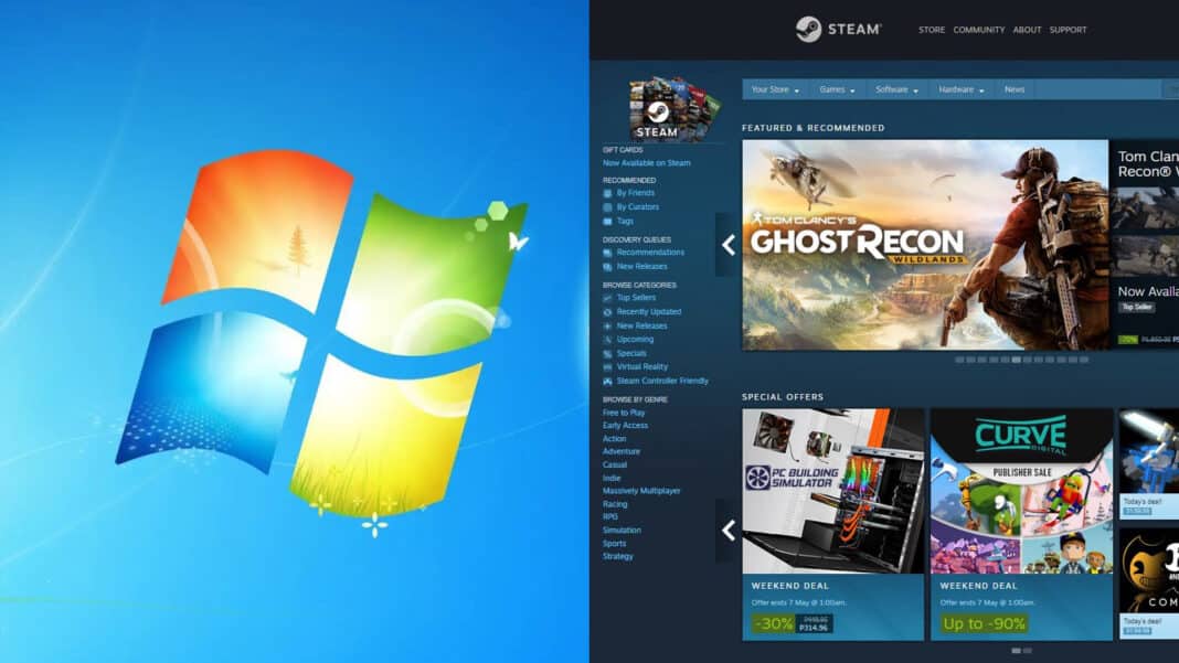 steam windows podpora